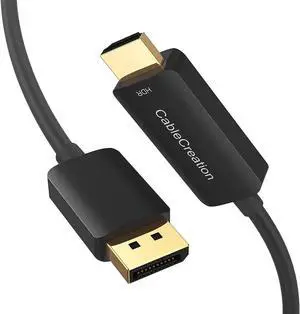 DisplayPort to HDMI Cable 4K@60Hz HDR, CableCreation 8FT Unidirectional DisplayPort to HDMI Monitor Cable, DP 1.4 to HDMI 2.0 Support 4K@60Hz, 2K@144Hz, 1080P@144Hz, Eyefinity Multi-Display
