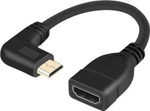 Mini HDMI to HDMI Cable, CableCreation 0.5ft 90 Degree Right Angle Mini-HDMI Male to HDMI Female Adapter, Support 1080P Full HD, 3D,for Camera, Camcorder, Graphics Card, Laptop,Tablet, 0.15M, Black Mini HDMI to HDMI Cable, CableCreation 0.5ft 90 Degree Right Angle Mini-HDMI Male to HDMI Female Adapter, Support 1080P Full HD, 3D,for Camera, Camcorder, Graphics Card, Laptop,Tablet, 0.15M, Black