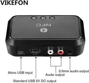 Bluetooth Receiver NFC/USB Disk Music Reading Stereo Wireless Adapter 3.5mm AUX/RCA Car Speaker Bluetooth Audio Receiver