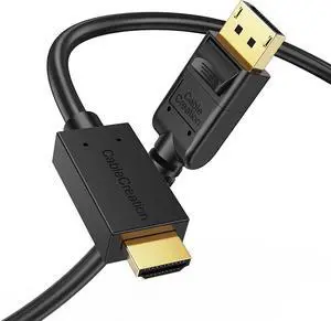 DisplayPort to HDMI Cable 4K, CableCreation Active DP to HDMI Cable 10Feet Support Eyefinity Multi-Screen, 4K & 3D Audio/Video Converter Compatible for HDTV, Monitor, Projector and More