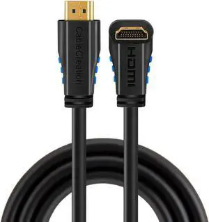 HDMI Cable, CableCreation 3 Feet Upward Angle 270 Degree 4K HDMI 2.0 Cable with Gold Plated Connector, Support 4K (60Hz) Ultra HD, 3D Video, Ethernet, Audio Return Channel, Black  Be the first to re