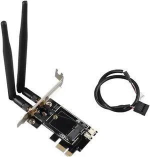 Card to pciE-1X to NGFF-Ekey PCIE Laptop Pc WIFI WLAN Card Adapter Dual Antenna Adapter Board