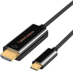 USB C to HDMI 10FT Cable, CableCreation USB Type C to HDMI 4K Cable Adapter for Home Office, Compatible with MacBook Pro 2020, iPad Pro 2020 2018, Surface Book 2, XPS 15, Galaxy S20/S10, 3M, Black