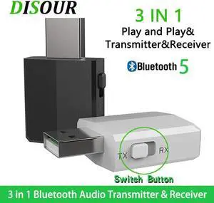3 IN 1 USB Bluetooh 5.0 Audio Receiver Transmitter 3.5 AUX Jack RCA Stereo Wireless Bluetooth Adapter For TV PC Car Music
