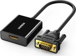HDMI to VGA Adapter with 3.5mm Audio Jack HDMI Female to VGA Male Converter Compatible with TV Stick Raspberry Pi Laptop PC Tablet Digital Camera Nintendo Switch