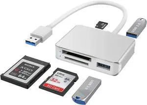 USB3.0 Port, Support Sony G/M Series Lexar 2933x/1400x USB Mark XQD Card, SD/SDHC/TF Card for Windows/Linux/Mac OS/Vista