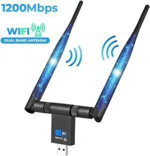 JAENFONG 1200Mbps USB Wifi Dongle Adapter 5Ghz 2.4Ghz USB Dual Band RTL8811AU Wifi Antenna LAN Adapter For Windows Mac Desktop/Laptop/PC