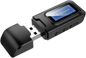JAENFONG 2 In 1 USB Bluetooth 5.0 Audio Transmitter Receiver Upgraded LCD Wireless Adapter For Headphone PC Computer HIFI Sound Quality