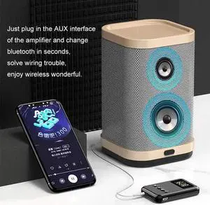 JAENFONG 9 IN 1 bluetooth 5.0 Audio Transmitter Receiver Stereo Music Wireless Adapter 3.5mm AUX Jack FM Transmitter for Car TV MP3 PC
