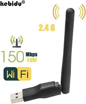 JAENFONG USB 2.0 WiFi Wireless Network Card 150M Mini Wi-fi Dongle 802.11 b/g/n LAN Adapter with rotatable Antenna for Laptop PC