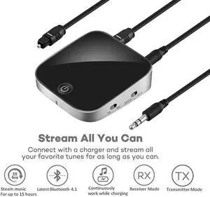 JAENFONG 2 IN 1 BTI-029 Bluetooth Audio Transmitter Receiver 3.5mm AUX SPDIF Wireless Bluetooth Adapter for Bluetooth earphone TV/PC