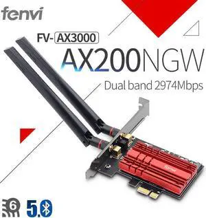 JAENFONG 3000Mbps Wifi 6 Dual Band Desktop PCIe WiFi Adapter AX200 Wi-fi Card 802.11ax 2.4G/5Ghz Bluetooth 5.0 PCI Express Wireless