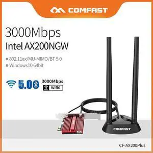 JAENFONG Wi-Fi 6 PCI-E Wireless Adapter 2.4G/5Ghz 802.11ac/ax Bluetooth 5.0 AX200NGW Wifi Card For AX200 MU-MIMO