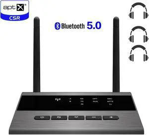 JAENFONG Bluetooth 5.0 Audio Transmitter Receiver AptX HD Low Latency PC TV Car Wireless Adapter 3.5MM AUX RCA SPDIF,Pair More