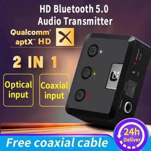 JAENFONG Wireless bluetooth 5.0 audio transmitter aptX HD ll Optical Coaxial 3.5mm Aux RCA Audio receiver Adapter Dual Link TV PC
