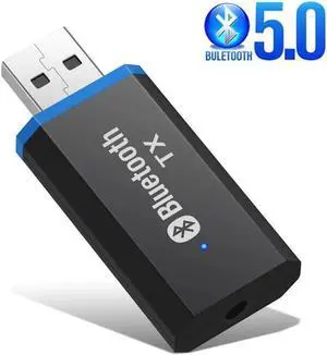 JAENFONG Bluetooth 5.0 + EDR Audio Transmitter For TV PC Driver- Audio Dongle Transmitter 3.5MM 3.5 Jack AUX Wireless Adapter