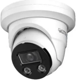LTS LXIP3C42WI-28SDL Pro X 4MP IR/Warm Light WDR 3D-DNR Outdoor Network H.265 PoE Turret Camera with 2.8mm Fixed Lens, Aluminum Alloy