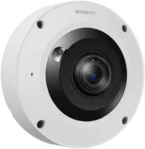 Hanwha Techwin XNF-9013RV 12MP WiseIR Extreme WDR Outdoor Network H.265 PoE+ AI Fisheye Camera with 1.08mm Fixed Focal Lens, Aluminum, White Color