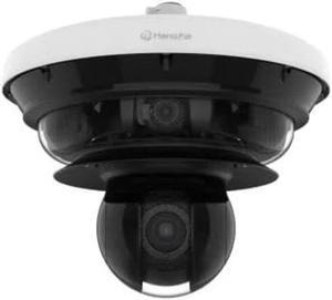 Hanwha Techwin PNM-C34404RQPZ 4K/2MP IR Extreme WDR ICR Outdoor Network H.265 HPoE PTRZ AI Camera with 3.3-5.7mm Motorized Varifocal, 1.7 X Optical and 32 X Digital Zoom Lenses, Aluminum, White Color