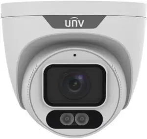 Uniview IPC3624LE-ADF28K-WL 4MP White Light WDR 3D-DNR Outdoor Network Ultra 265 PoE Eyeball Camera with 2.8mm Lens, Metal/Plastic