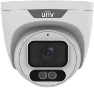 Uniview IPC3624LE-ADF40K-WL 4MP White Light WDR 3D-DNR Outdoor Network Ultra 265 PoE Eyeball Camera with 4mm Lens, Metal/Plastic