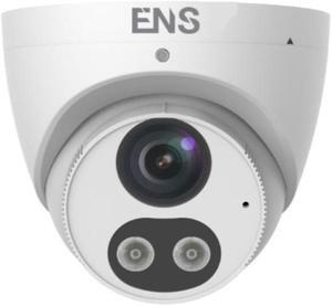 ENS EM-IPCP8T3-F28-AD-AI Emerald 8MP Smart IR WDR 3D-DNR Outdoor Network Ultra 265 PoE Turret Camera with 2.8mm Lens, Metal/Plastic