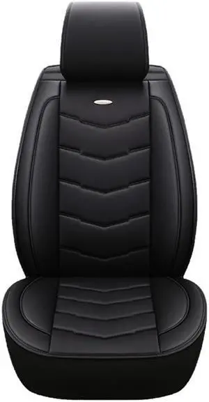 Acaigel Full Set Black PU Leather Car Seat Covers V Striped Pad Cushion  USA
