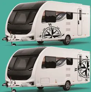 Yingshan Compass Totem Car Body Decal Vinyl Sticker for Caravan Travel Trailer Camper Van