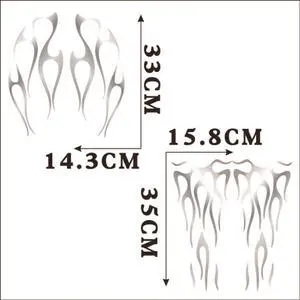 Paiying Motorcycle Flame Sticker For Gas Tank & Fender Decals Vinyl Matte Silver Paiying Motorcycle Flame Sticker For Gas Tank & Fender Decals Vinyl Matte Silver