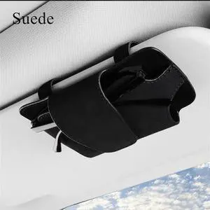 Furulu Universal Car Sun Visor Sunglasses Storage Box Organizer 1x Interior Accessories