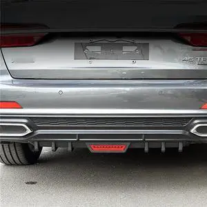 Paiying 33 1/2" Car Rear Bumper Diffuser Spoiler w/ LED Reflector Light Carbon Fiber ABS