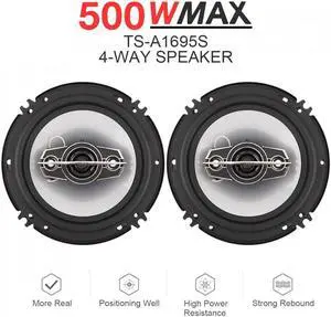 Acaigel Pair 6'' Round 500W 4 Way Coaxial Speaker Music Stereo Horn for Car Vehicle USA
