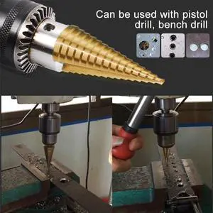 Paiying Sheet Metal Tools Drill 4-12/20/32MM Hex Titanium Step Cone Drill Bit Hole Tools