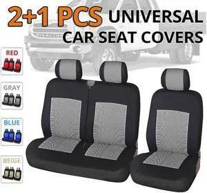 Yassdwbn Black-Grey Seat Cover Protector For Ford Transit Custom Van Transporter Washable