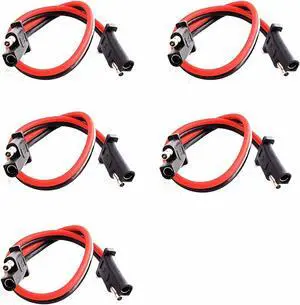 Yassdwbn 5Pcs 18 Gauge 2 Pin Quick Disconnect Wire Harness - Sae Connectors For Car Auto