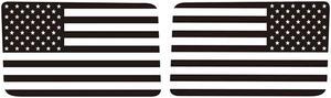 Furulu 2PCS Matte Black Rear Window USA Flag Decal For Jeep Wrangler JK JKU 4Dr 2007-17