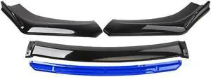 Acaigel Glossy Black + Blue Lip Car Front Bumper Splitter Lip Diffuser Spoiler Body Kit