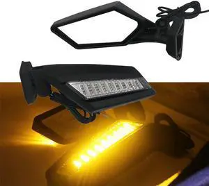 Paiying Pair Side Mirror w/ LED Turn Signal Light For Can-Am Maverick X3 Max R 2017-2020