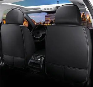 Paiying PU Leather Black Full Surrounded Front + Rear Cushion 5-Seats Fit All Seasons Paiying PU Leather Black Full Surrounded Front + Rear Cushion 5-Seats Fit All Seasons