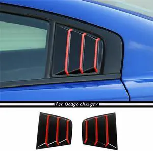 Paiying Car Window Scoop Side Louver Air Vent Cover With Trim For 2011-21 Dodge Charger