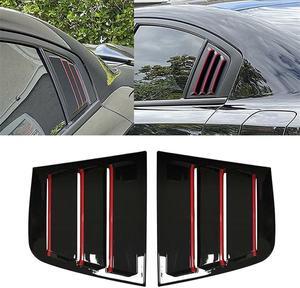 Furulu 2 x Rear Side Window Vent Covers Scoop Gloss Black For 2011-2021 Dodge Charger