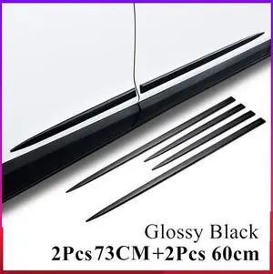 Paiying 4x  Spear Type Car Door Side Skirt Body Cover Trim Sricker Gloss Black