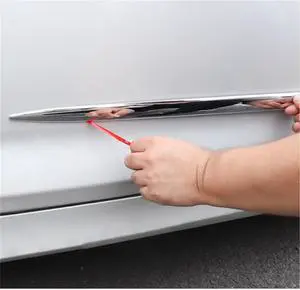 Paiying Garnish Body Molding Trim Cover 4Pcs Chrome Side Skirt Door Side Line Sill