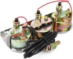 2" Chrome Car 3in1 Gauge Kit Analog Water Temp Oil Pressure AMP Meter Universal
