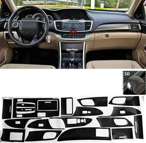 Acaigel 5D Carbon Fiber Look Interior Accessories Whole Kit Cover For Honda Accord 13-17