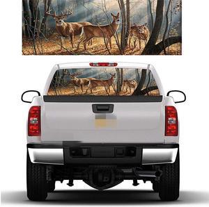 1x Rear Window Deer Family Graphic Decal Truck Rear Window Sticker 22"x65" Large