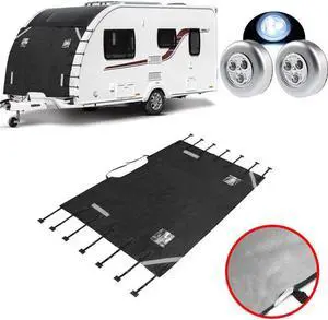 Acaigel Caravan Front Towing Cover RV Waterproof Protect +2 LED Lights Heavy Duty Part Acaigel Caravan Front Towing Cover RV Waterproof Protect +2 LED Lights Heavy Duty Part