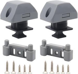 Furulu 2pcs Button Latch Knob Catch Lock For RV Drawer Cupboard Door Caravan Cabinet