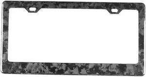 Yassdwbn Car Real Forged Carbon Fiber License Plate Frame 12.4in. x 6.2in
