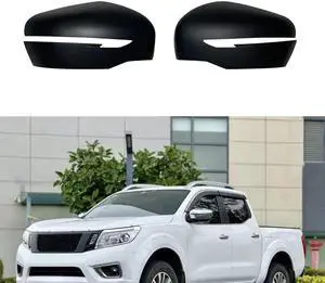 Paiying 1Pair Wing Mirror Covers For Nissan Navara NP300 2014-2020  Black Plastic
